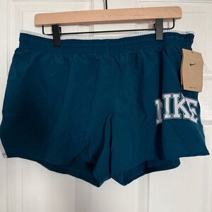 Nike Womens Dri-fit Swoosh Running Shorts - Blue - Large [NEW]